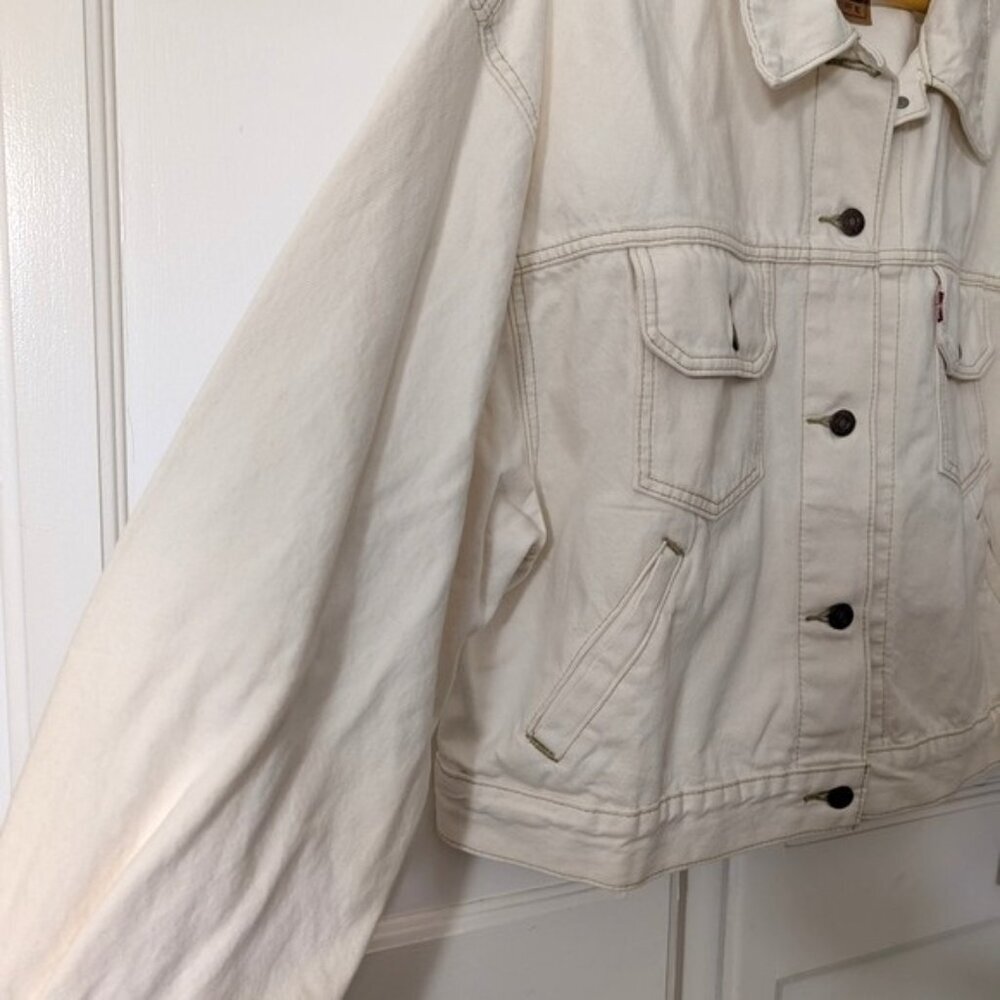 NWOT Levi's Utility Original Trucker Jacket Off-White Sz.XL 90s Y2K Boho Western - Picture 3 of 6
